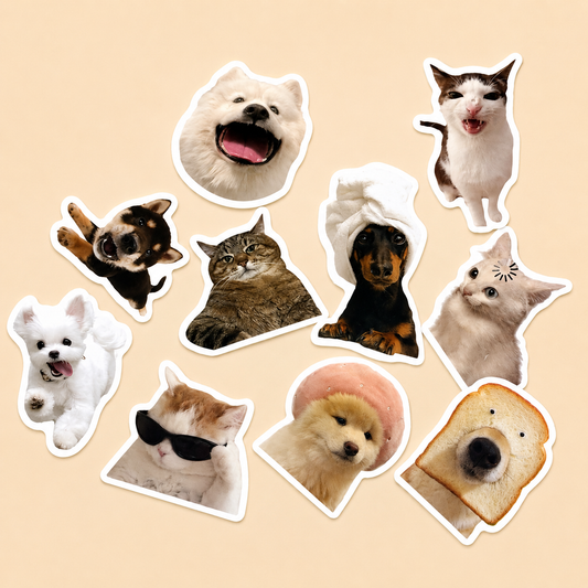 Dog and Cat assorted stickers (10)