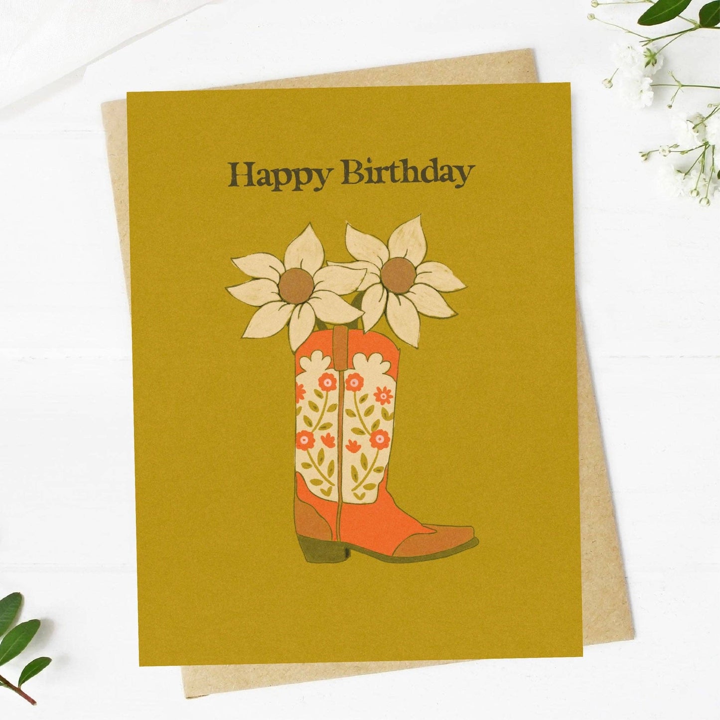 Happy Birthday — Western Birthday Card with Cowboy Boot