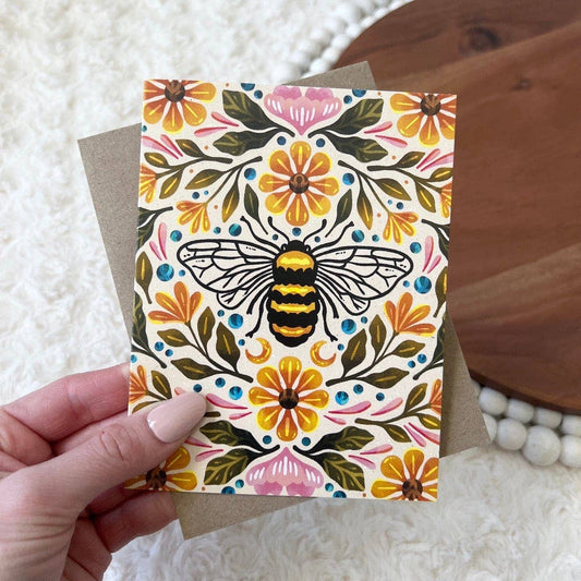 Bee & Floral Card